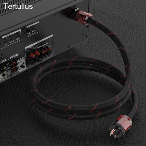 Tertullus HiFi Power Cable OFC Audiophile Ac Power Cable 125v 15a 12awg with Us Pure Red Copper Power Plug+IEC C15 Connector High-end Braided Sleeve Cable(1m/3.28ft) in Saudi Arabia