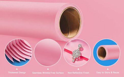 YSKE-Seamless Pink Paper Backdrop Roll for Photography,Photo Background,and Photoshoot Cover–Roll of Paper with Backdrop Cover for Background Stand,Thick Anti-Wrinkle Matte(106.9''x36' Pink) in Saudi Arabia