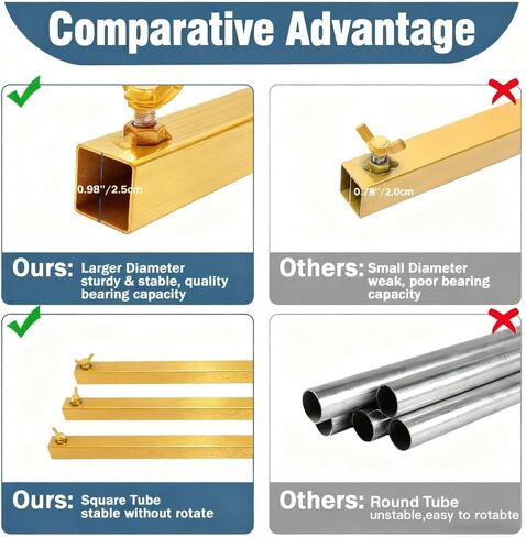 حامل خلفية مقاس 6.5أقدام × 6.5أقدام شديد التحمل مع قاعدة، طقم حامل خلفي قابل للتعديل من الأنابيب الذهبية القابلة للحمل، إطار معدني مربع لحفلات الزفاف وحفلات أعياد الميلاد والولائم in Kuwait