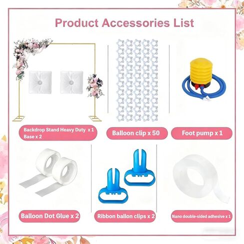 حامل خلفية مقاس 6.5أقدام × 6.5أقدام شديد التحمل مع قاعدة، طقم حامل خلفي قابل للتعديل من الأنابيب الذهبية القابلة للحمل، إطار معدني مربع لحفلات الزفاف وحفلات أعياد الميلاد والولائم in Kuwait