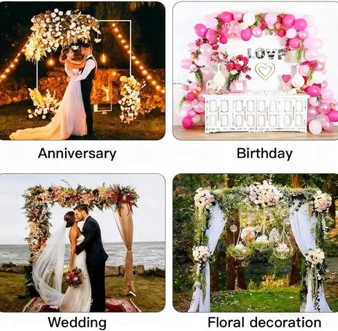 حامل خلفية مقاس 6.5أقدام × 6.5أقدام شديد التحمل مع قاعدة، طقم حامل خلفي قابل للتعديل من الأنابيب الذهبية القابلة للحمل، إطار معدني مربع لحفلات الزفاف وحفلات أعياد الميلاد والولائم in Kuwait