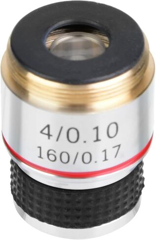 4X Achromatic Objective Lens for Biological Microscope, Machined Aluminum Alloy Shell, Increase Contrast and Clarity, Easy to Use 160 or 0.17, 30.5mm Length, RMS Thread Mounting in Saudi Arabia