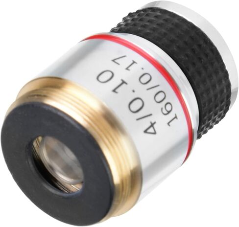 4X Achromatic Objective Lens for Biological Microscope, Machined Aluminum Alloy Shell, Increase Contrast and Clarity, Easy to Use 160 or 0.17, 30.5mm Length, RMS Thread Mounting in Saudi Arabia