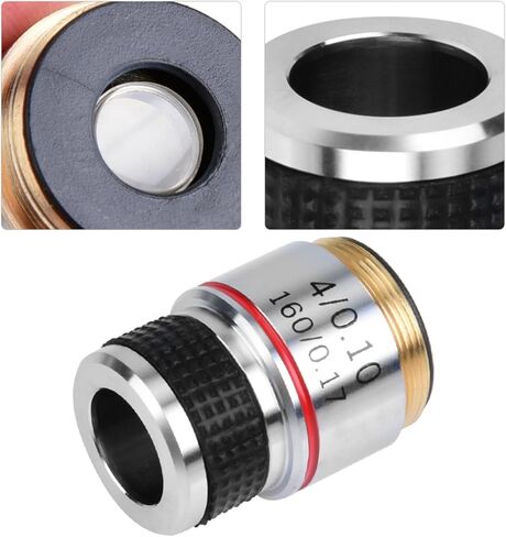 4X Achromatic Objective Lens for Biological Microscope, Machined Aluminum Alloy Shell, Increase Contrast and Clarity, Easy to Use 160 or 0.17, 30.5mm Length, RMS Thread Mounting in Saudi Arabia