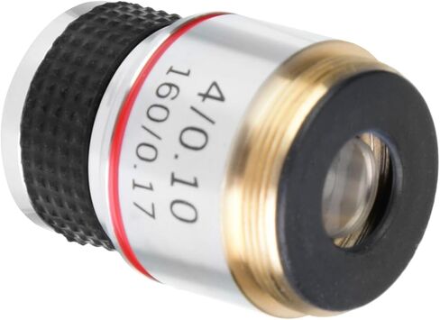 4X Achromatic Objective Lens for Biological Microscope, Machined Aluminum Alloy Shell, Increase Contrast and Clarity, Easy to Use 160 or 0.17, 30.5mm Length, RMS Thread Mounting in Saudi Arabia