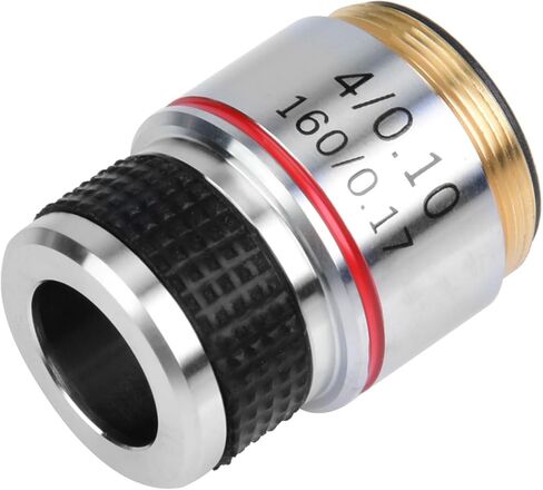 4X Achromatic Objective Lens for Biological Microscope, Machined Aluminum Alloy Shell, Increase Contrast and Clarity, Easy to Use 160 or 0.17, 30.5mm Length, RMS Thread Mounting in Saudi Arabia