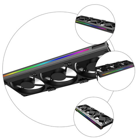 مروحة تبريد Argb RGB لبطاقة الرسومات، مبرد فتحة Pci صامت 5 فولت 3 سنون، مروحة حالة كمبيوتر صغيرة لتبديد الحرارة لبطاقة رسومات الكمبيوتر المكتبي in Kuwait