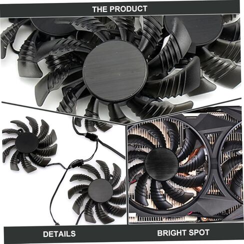 BESPORTBLE Replacement 75mm 2-pin Gpu Fan Cooler for Graphics Card Video Card Cooling, Compatible with Pld08010s12h, Computer Accessory for PC Internal Cooling Systems in Kuwait