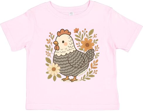 inktastic Chicken Flowered Cottagecore Toddler T-Shirt in Saudi Arabia