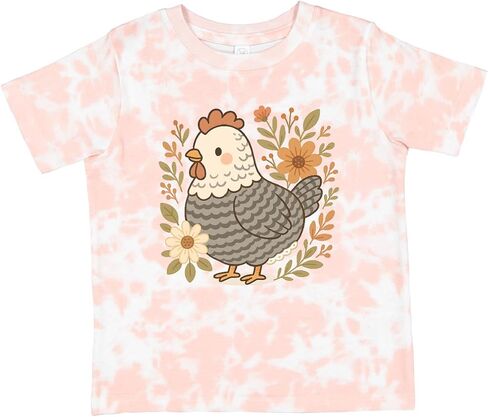 inktastic Chicken Flowered Cottagecore Toddler T-Shirt in Saudi Arabia