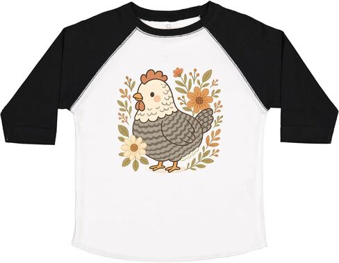 inktastic Chicken Flowered Cottagecore Toddler T-Shirt in Saudi Arabia