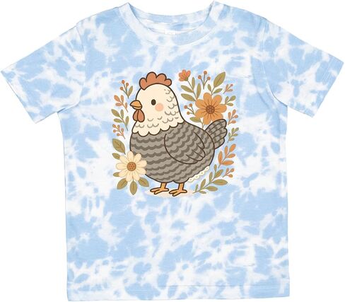 inktastic Chicken Flowered Cottagecore Toddler T-Shirt in Saudi Arabia