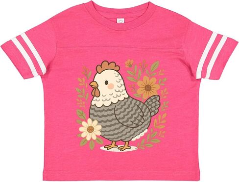inktastic Chicken Flowered Cottagecore Toddler T-Shirt in Saudi Arabia