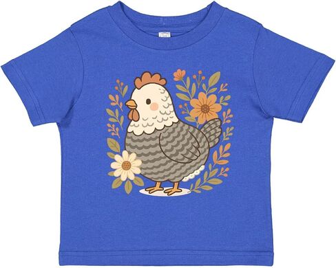 inktastic Chicken Flowered Cottagecore Toddler T-Shirt in Saudi Arabia