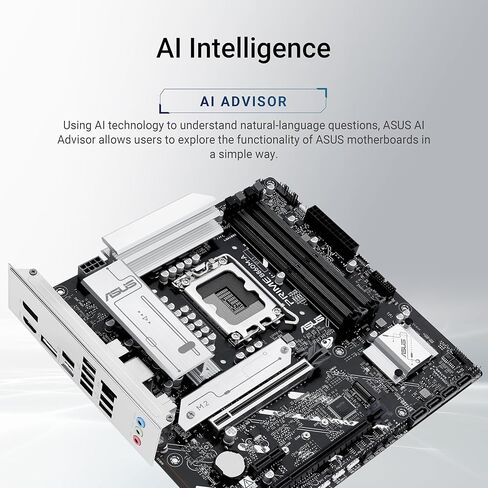 ASUS Prime B860M-A Intel mATX Motherboard, 7+1+1+1 80A DrMOS Power Stages, DDR5, PCIe 5.0, 2xM.2 Slots, Realtek 2.5Gb Ethernet, Dual DisplayPort, HDMI,Rear USB 20Gbps Type-C in Saudi Arabia