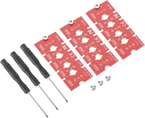 Generic 3 قطع M2+ M.2 NGFF/NVME طول تمديد محول 2230، 2242، 2260، 2280 متعدد الأغراض SSD تمديد قوس بطاقة لوحة PCB لوحة للكمبيوتر الشخصي الكمبيوتر الأحمر in Saudi Arabia