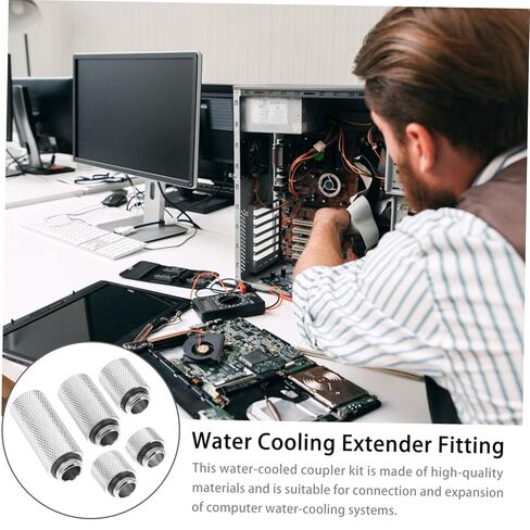 ARTIBETTER 2sets Computer Water Cooling System Extender Fitting Male to Female Coupler Brass Material Chrome Plated for Water Coolers in Kuwait