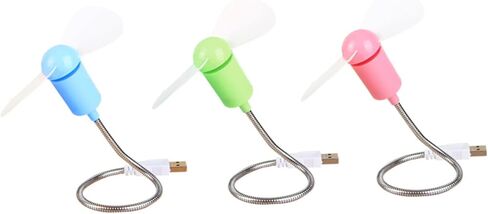 Kisangel 5pcs USB Mini Fans مرنة صغيرة مكتب مراوح التبريد هادئة لأجهزة الكمبيوتر المحمول سطح المكتب مكتب استخدام لون عشوائي in Saudi Arabia