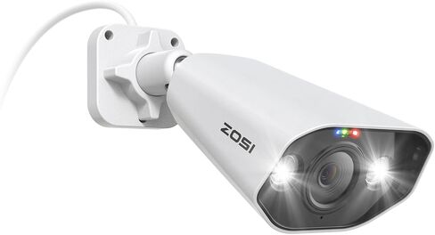 ZOSI 4K PoE Add-on Camera, Person Vehicle Detection, Two Way Audio, Color Night Vision, 8MP Outdoor Indoor Weatherproof Home Security Metal Bullet Cam, Only Compatible with Same Brand 4K POE NVR in Saudi Arabia