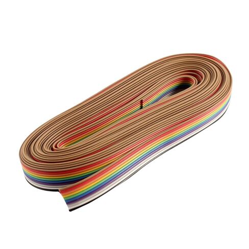 Veemoon 2rolls Pin Rainbow Cable Colorful Flat Flexible Jumper Ribbon for Easy Internal Wiring Computers and Electronics in Saudi Arabia