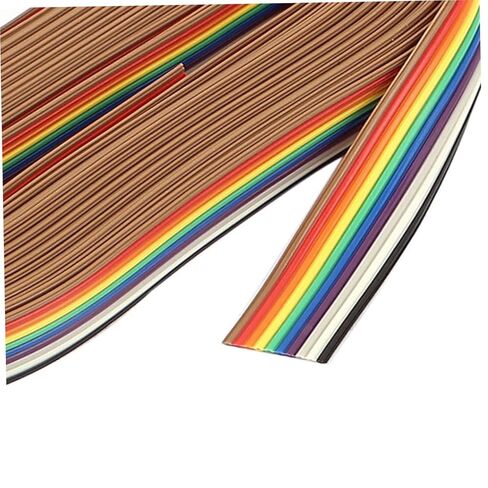 Veemoon 2rolls Pin Rainbow Cable Colorful Flat Flexible Jumper Ribbon for Easy Internal Wiring Computers and Electronics in Saudi Arabia