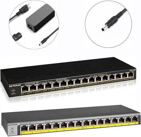 محول تيار متردد 54 فولت 130 وات متوافق مع NETGEAR GS108PP GS108PP-100NAS GS108PP-100AJS 8 منافذ جيجابت إيثرنت محول PoE غير مُدار GS108LP GS108LP-100NAS EPS130W ADS-150DK-48-1 540130E GS116LP in Kuwait