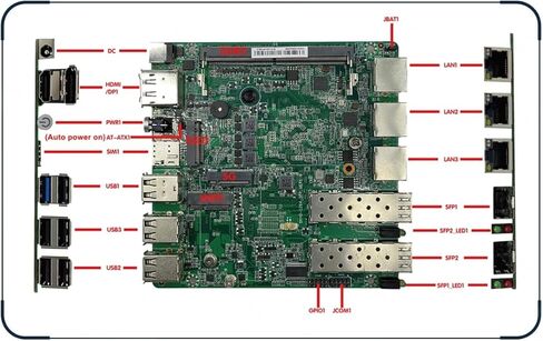 أجهزة جدار الحماية Mini PC N300 Inte l82599ES 2 x 10GbE SFP+، 3 x i226V 2.5GbE LAN OPNsense Appliance، AES-NI، 2HD، لا يوجد ذاكرة وصول عشوائي ولا SSD in Saudi Arabia