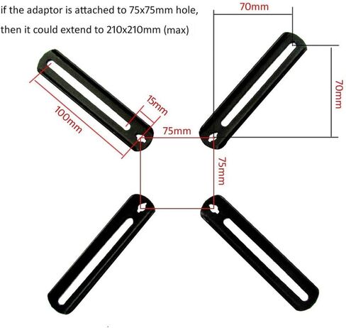 DL-AC100 VESA200 to 400X400 10-55" LCD Tv Mount Adaptor Monitor Support Extension Pad Tablet Bracketv Clamp Adaptor in Saudi Arabia