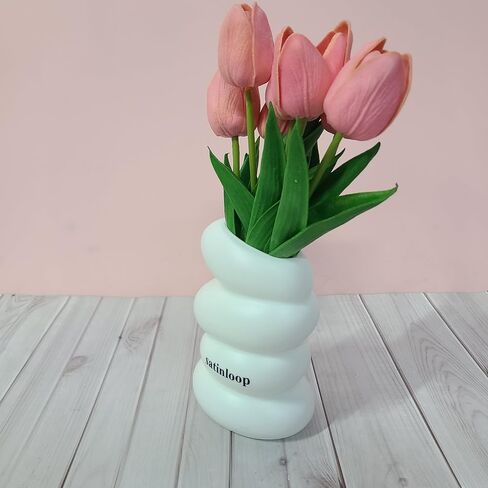 satinloop Artificial flowers – Pink Tulip Artificial Bouquet, Fresh Nordic Style Home Decor Flowers in Saudi Arabia