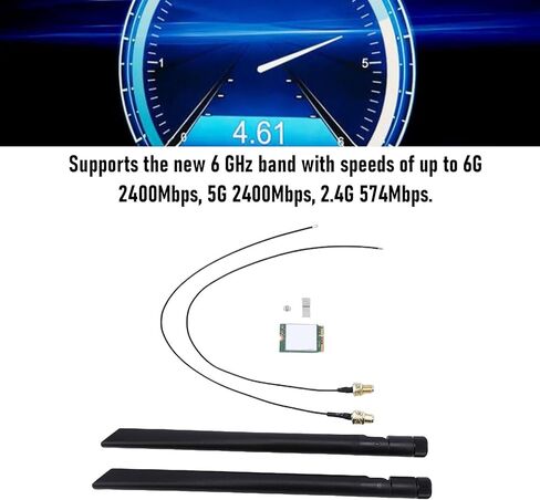 بطاقة WiFi 6 اللاسلكية، AX1675i NGW 5400Mbps ثلاثي النطاق 2.4 جيجا 5 جيجا 6 جيجا هرتز MU MIMO 1024QAM محول شبكة WiFi 6E، مع محرك الأولوية BT 5.3، لـ 10 11 جهاز كمبيوتر in Saudi Arabia