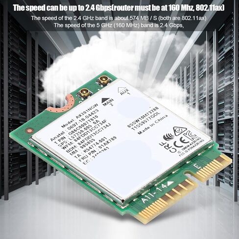 بطاقة شبكة AX201NGW WiFi 6، سرعة 2.4 جيجابت في الثانية بسرعة 160 ميجاهرتز 802.11ax ثنائي النطاق، واجهة M.2 CNVio2، مع 5.0، لـ 10 64 بت in Kuwait
