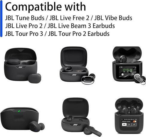 رؤوس أذن إسفنجية بديلة لسماعات JBL Tune Buds وJBL Live Free 2 وJBL Live Pro 2 وJBL Vibe Buds وJBL Live Beam 3 وJBL Tour Pro 3/2، راحة فائقة، 6 أزواج (S/M/L، أسود) in Kuwait