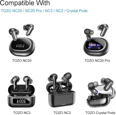 أطراف أذن إسفنجية بديلة من Klowcok لسماعات الأذن TOZO NC20 / NC20 Pro، أطراف إسفنجية الذاكرة متوافقة مع سماعات الأذن TOZO NC3، 3 أزواج (S/M/L) أسود in Kuwait