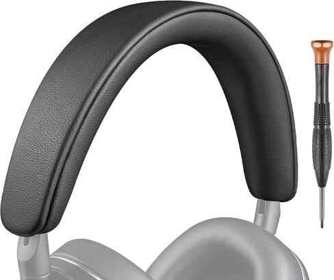 غطاء رأس من جلد الخراف العلوي + غطاء سفلي من SOULWIT لسماعات الرأس Bowers & Wilkins PX8/PX7 s2/PX7 s2e (لا تناسب PX7)، قطعة إصلاح وسادة حزام الرأس البديلة - أسود in Kuwait