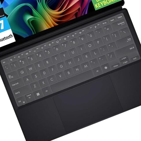 غطاء حماية للوحة المفاتيح من السيليكون من MUBUY لجهاز ASUS ProArt PZ13 (HT5306) كمبيوتر محمول 13 بوصة رفيع للغاية واقٍ للوحة المفاتيح بتصميم أمريكي - شفاف in Saudi Arabia