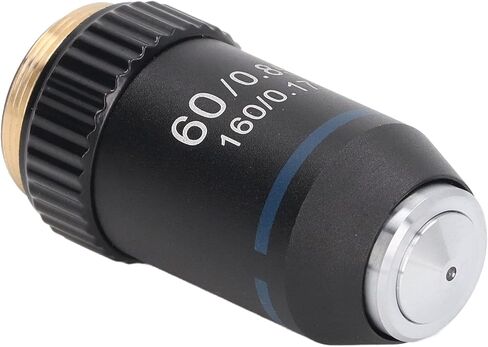 Achromatic Objective Brass 60X Microscope Lens for Biology Lafor Boratory Interface 20.2mm Professional Accessories for Use in Saudi Arabia