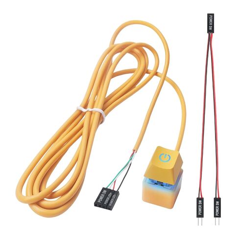 APIELE PC زر الطاقة الكمبيوتر المكتبي الكمبيوتر الطاقة الخارجية على إيقاف LED دفع زر مضيف الكمبيوتر إمدادات العرض مع كابلات 1.8 متر للكمبيوتر اللوحة الأم نموذج لوحة المفاتيح البيضاء in Kuwait