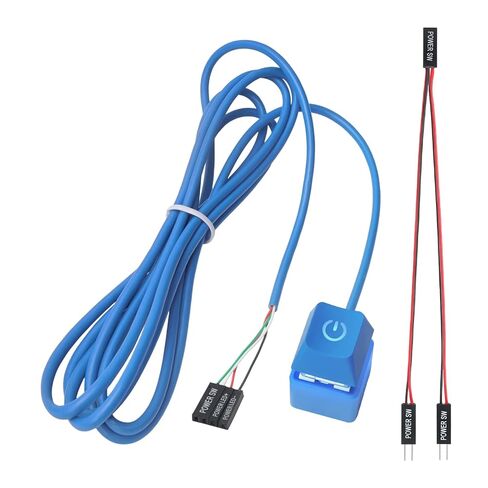 APIELE PC زر الطاقة الكمبيوتر المكتبي الكمبيوتر الطاقة الخارجية على إيقاف LED دفع زر مضيف الكمبيوتر إمدادات العرض مع كابلات 1.8 متر للكمبيوتر اللوحة الأم نموذج لوحة المفاتيح البيضاء in Kuwait