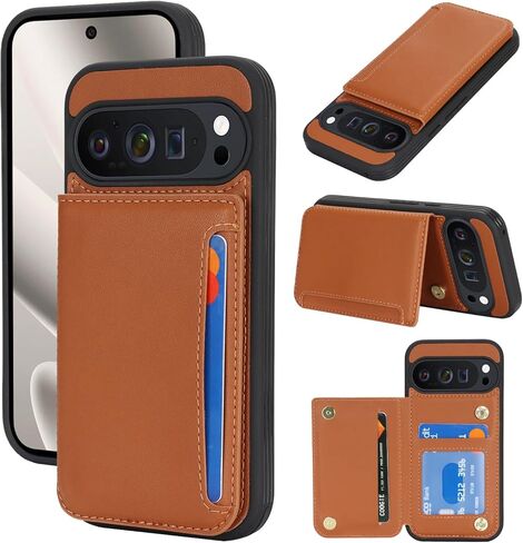 iCoverCase Compatible with Google Pixel 10/10 Pro Case with Card Holder, Wallet Phone Case for Women Men [RFID Blocking] PU Leather Protective Wallet Case for Pixel 10/10 Pro (Beige Leopard) in Saudi Arabia