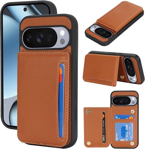 iCoverCase Compatible with Google Pixel 10/10 Pro Case with Card Holder, Wallet Phone Case for Women Men [RFID Blocking] PU Leather Protective Wallet Case for Pixel 10/10 Pro (Beige Leopard) in Saudi Arabia