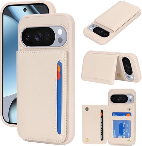 iCoverCase Compatible with Google Pixel 10/10 Pro Case with Card Holder, Wallet Phone Case for Women Men [RFID Blocking] PU Leather Protective Wallet Case for Pixel 10/10 Pro (Beige Leopard) in Saudi Arabia
