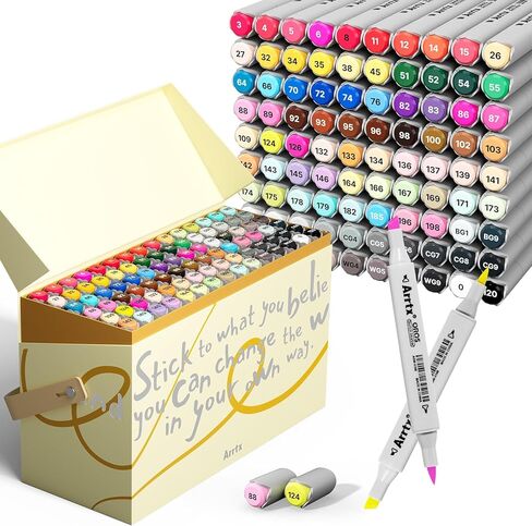 Arrtx OROS 66 Color Pastel Markers Alcohol Markers, Brush and Chisel Tip, suitable for Painting, Coloring Drawing, Sketching, Illustrations Alcohol Based Markers, Artist Pens in Saudi Arabia