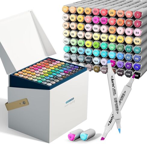 Arrtx OROS 66 Color Pastel Markers Alcohol Markers, Brush and Chisel Tip, suitable for Painting, Coloring Drawing, Sketching, Illustrations Alcohol Based Markers, Artist Pens in Saudi Arabia