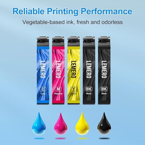 LEMERO Remanufactured Replacement for Epson 822 Ink Cartridges Works with Workforce Pro WF-3820 WF-3823 WF-4820 WF-4830 WF-4833 WF-4834 Printer Replacement for 822XL Ink Cartridges 5 Pack High Yield in Kuwait