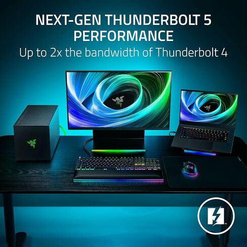 Razer Core X V2 - حافظة رسومات سطح المكتب الخارجية لأجهزة الكمبيوتر المحمولة Thunderbolt - أداء الجيل التالي من Thunderbolt 5 - غلاف فولاذي مزود بفتحات تهوية - يدعم بطاقات رسومات PCIe مع ما يصل إلى 3.5 فتحات | أسود in Saudi Arabia