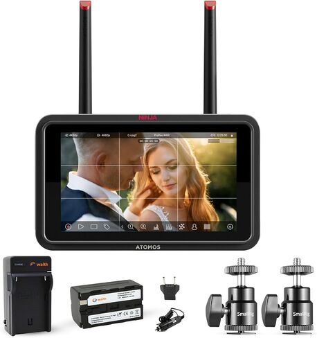 Atomos Ninja TX GO 5" Camera Monitor/Recorder, HDMI CFexpress Wi-Fi - HDR Resolution Touchscreen Display Creator Accessory Kit and Power Battery, Single Charger - Advanced Bundle Kit in Saudi Arabia