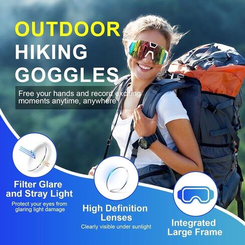 4K POV Sports Glasses with Camera, POV Glasses, Ski Camera, 128G Storage Space, 120° Ultra Wide Angle, Ideal for Sports, Travel & Outdoor Exploration (#D) in Saudi Arabia