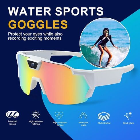 4K POV Sports Glasses with Camera, POV Glasses, Ski Camera, 128G Storage Space, 120° Ultra Wide Angle, Ideal for Sports, Travel & Outdoor Exploration (#D) in Saudi Arabia