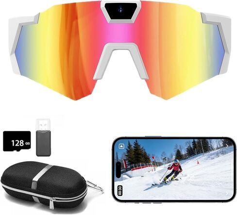 4K POV Sports Glasses with Camera, POV Glasses, Ski Camera, 128G Storage Space, 120° Ultra Wide Angle, Ideal for Sports, Travel & Outdoor Exploration (#D) in Saudi Arabia