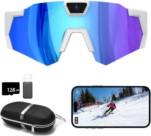 4K POV Sports Glasses with Camera, POV Glasses, Ski Camera, 128G Storage Space, 120° Ultra Wide Angle, Ideal for Sports, Travel & Outdoor Exploration (#D) in Saudi Arabia